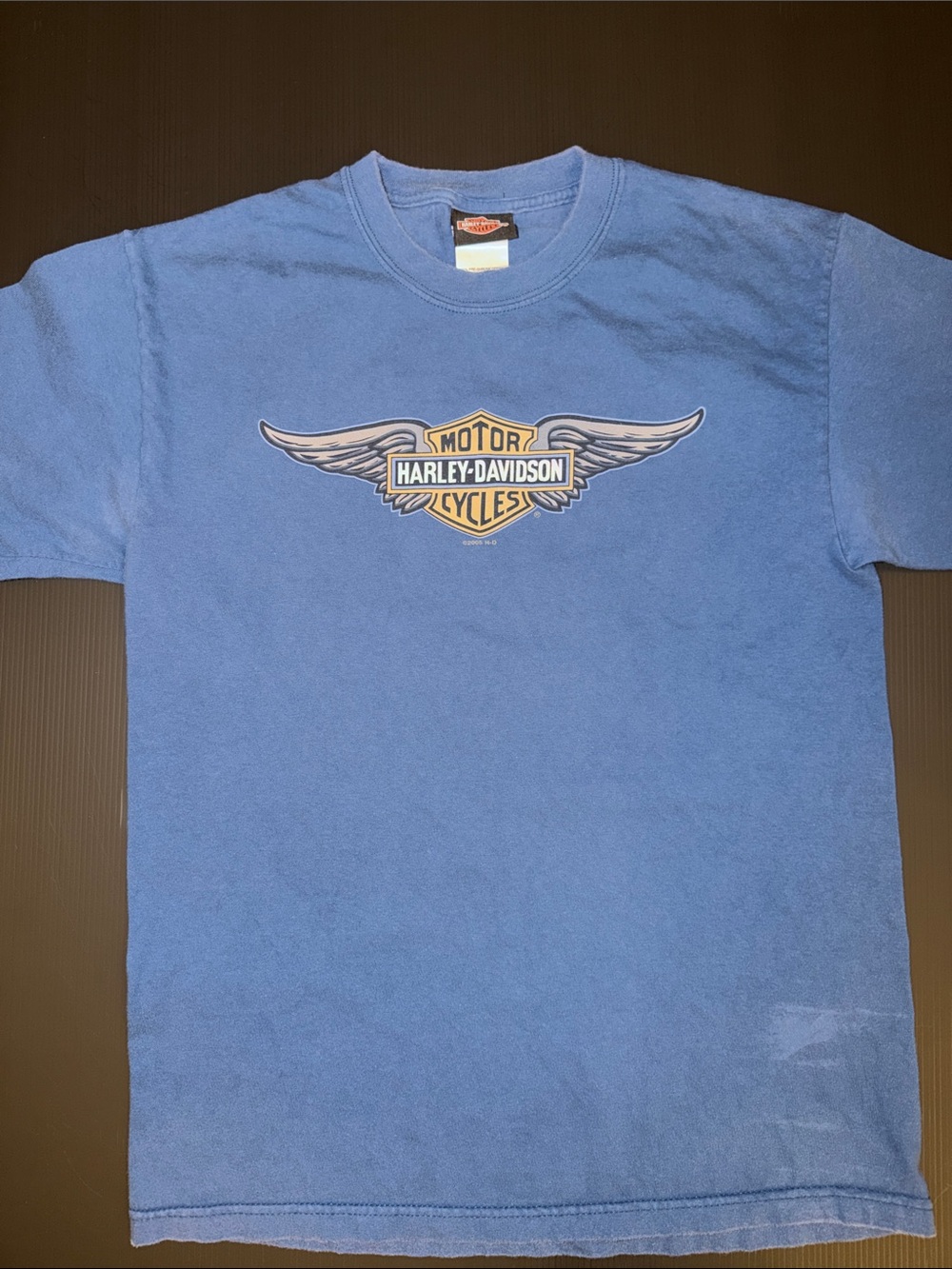 Harley-Davidson Blue Winged Shield Short Sleeve Tee